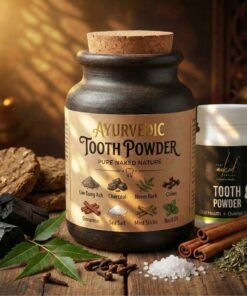 Pure Naked Nature Ayurvedic Tooth Powder – Traditional Desi Cow Dung Ash & Activated Charcoal Formula – Natural Teeth Whitening & Gum Strengthening – Fluoride-Free & Chemical-Free 50GM (PACK OF 1)