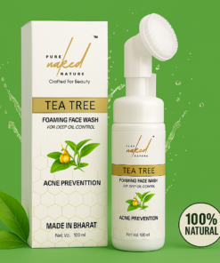 PURE NAKED NATURE Tea Tree Foaming Face Wash for Acne Prone Oil Free Skin Suits Men and Women - 100 ml