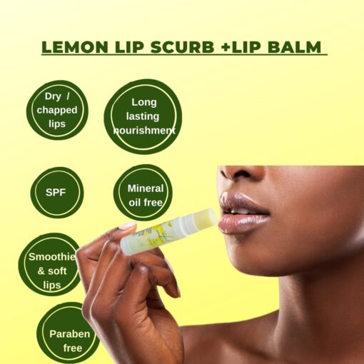 PURE NAKED NATURE Lemon Extract Combo of Lip Scrub and Lip Balm to Lighten Dark Lips and Get Soft Pink Lips - Paraben Free - Image 5