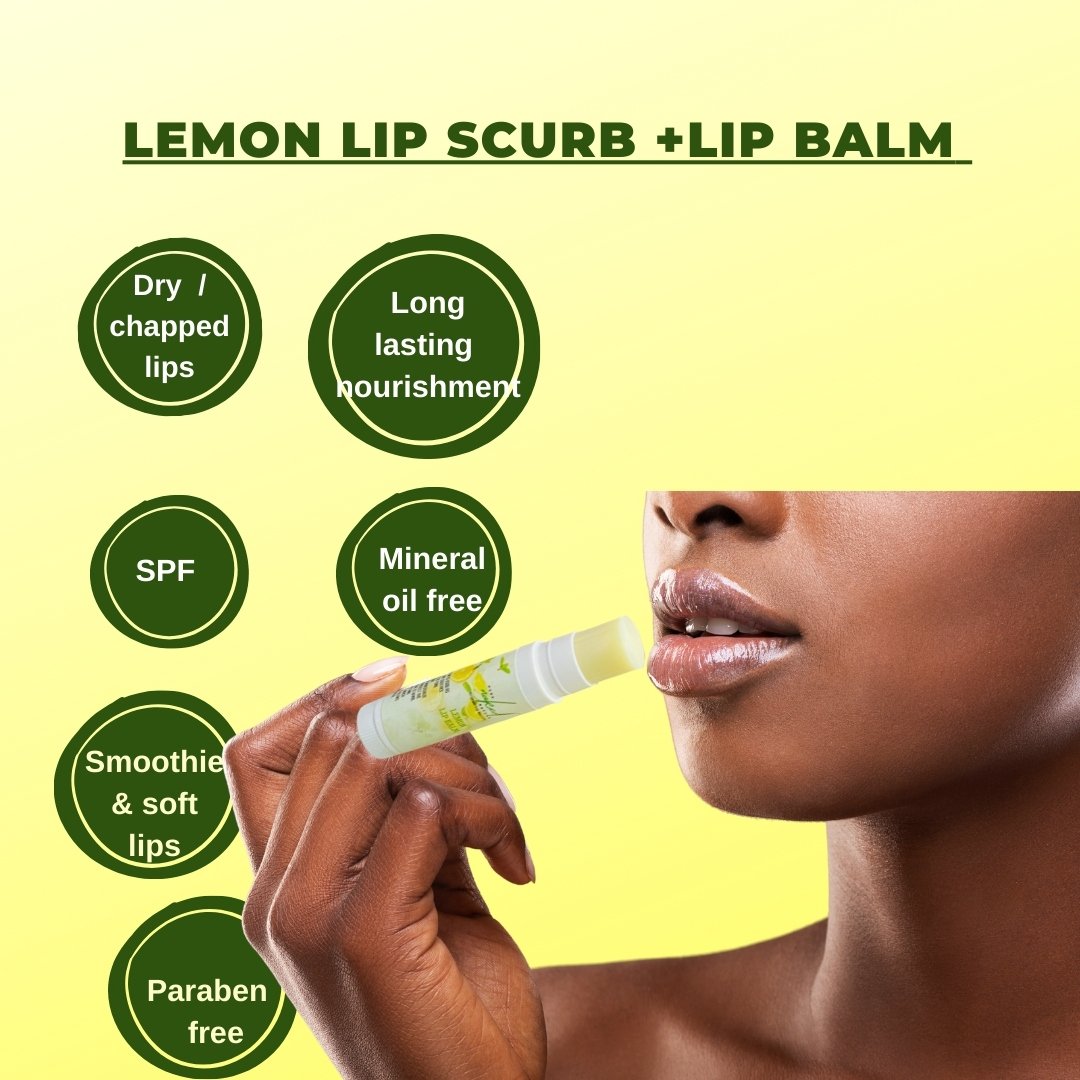 Pure Naked Nature Lemon Extract Combo Of Lip Scrub And Lip Balm To