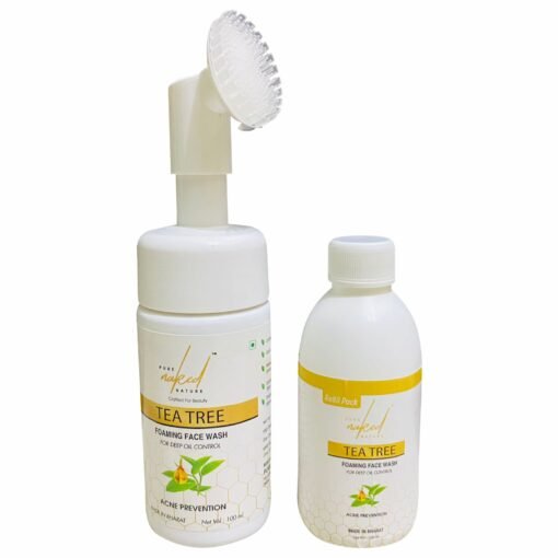 PURE NAKED NATURE Tea Tree Foaming Face Wash REFILL PACK  for Acne Prone Oil Free Skin Suits Men and Women - 100 ml - Image 12