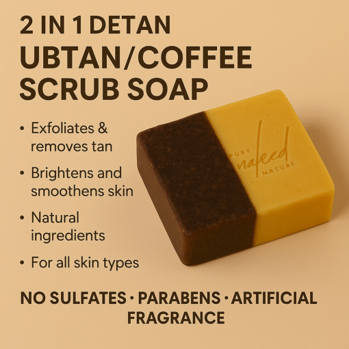 Ubtan Coffee Scrub Soap Bar | Natural Exfoliating & Brightening Bathing Bar with Coffee & Ubtan for Glowing, Smooth Skin – Handmade Herbal Soap for Men & Women - 100g (cold process) - Image 8