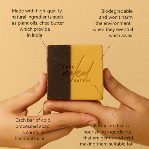 Ubtan Coffee Scrub Soap Bar | Natural Exfoliating & Brightening Bathing Bar with Coffee & Ubtan for Glowing, Smooth Skin – Handmade Herbal Soap for Men & Women - 100g (cold process) - Image 11