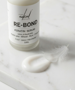 Pure Naked Nature RE-BOND Keratin Milk Serum | Leave-In Hair Repair Treatment with Pea, Rice & Wheat Proteins | Controls Frizz, Repairs Damage & Adds Glass-Like Shine | Heat Protection for Dry & Frizzy Hair | 50ml