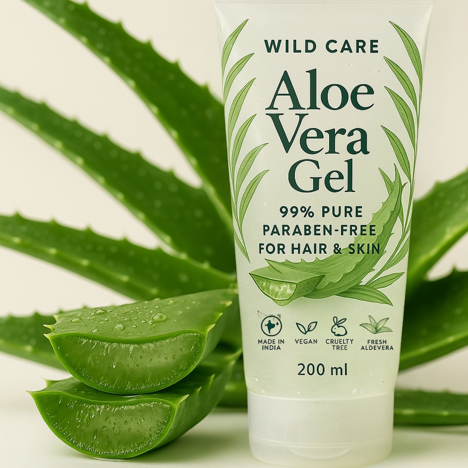 PURE NAKED NATURE Raw & Organic Aloe Vera Gel – Cold-Pressed, Non-Sticky, and Chemical-Free 200gm