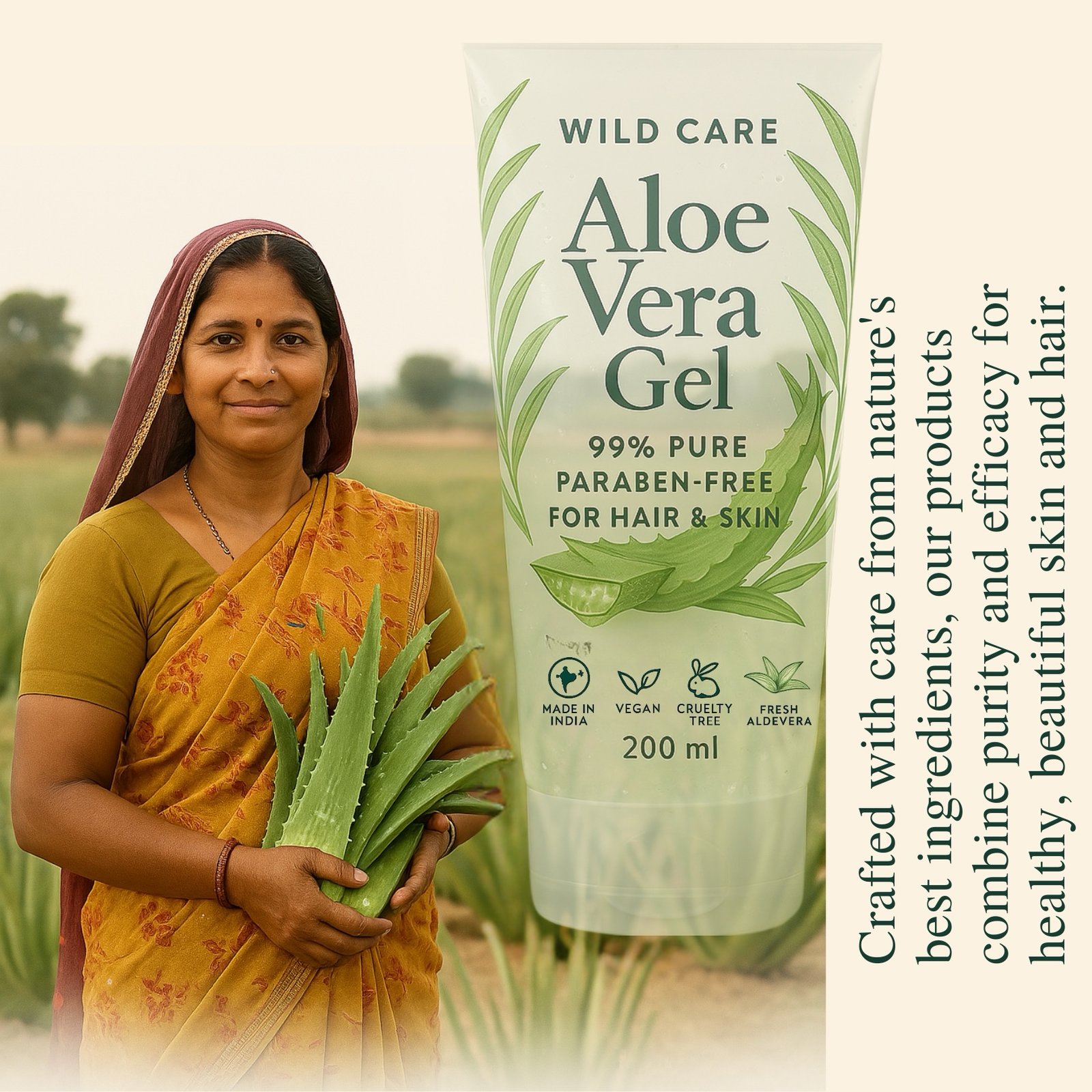 PURE NAKED NATURE Raw & Organic Aloe Vera Gel – Cold-Pressed, Non-Sticky, and Chemical-Free 200gm - Image 5