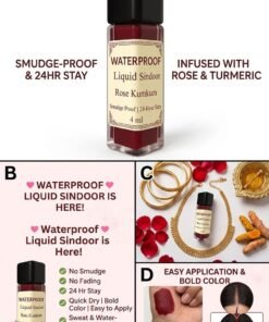 Heritage Naturals Waterproof Liquid Sindoor - Rose Kumkum Maroon, 4ml | 24Hr Stay - Image 5