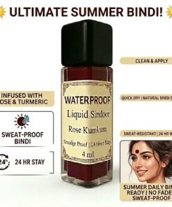 Heritage Naturals Waterproof Liquid Sindoor - Rose Kumkum Maroon, 4ml | 24Hr Stay - Image 6