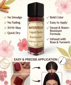 Heritage Naturals Waterproof Liquid Sindoor - Rose Kumkum Maroon, 4ml | 24Hr Stay - Image 4